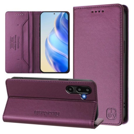 Чехол-книжка RC01 Dual-Folded Magnetic Suction RFID Leather на Samsung Galaxy M16 / F16 5G Global - фиолетовый