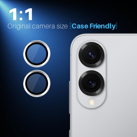 Захисне скло на камеру NORTHJO Camera Lens Protector CD Metal Ring на Samsung Galaxy S25 Edge 5G - сріблясте