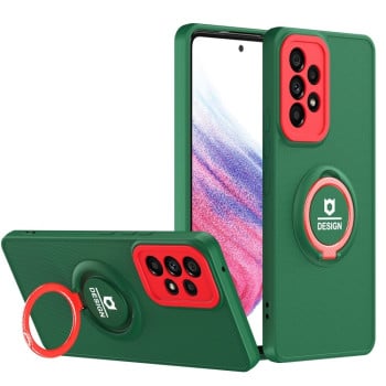Противоударный чехол Eagle Eye Ring Holder для Samsung Galaxy A73 5G  - зеленый