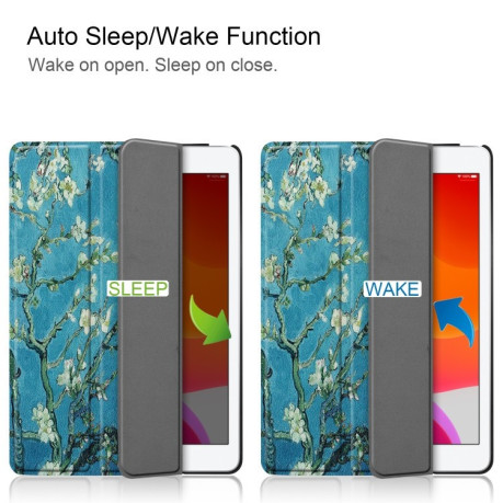 Чехол Custer Three-folding Sleep/Wake-up  Apricot Flower на iPad 9/8/7 10.2 (2019/2020/2021)