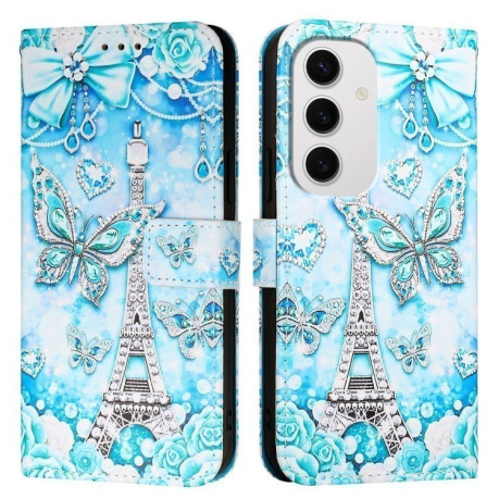Чехол-книжка Pattern Plain Weave для Samsung Galaxy S24 FE 5G - Butterfly