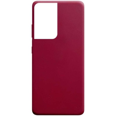 Силиконовый чехол Candy для Samsung Galaxy S21Ultra - бордовый