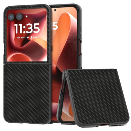 Ударозащитный чехол Carbon Fibre Texture Protective на Motorola Razr 60 Ultra - чорний