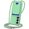Силиконовый чехол Integrated Card Bag Solid Color Liquid Silicone для Samsung Galaxy S26 5G — зелёный