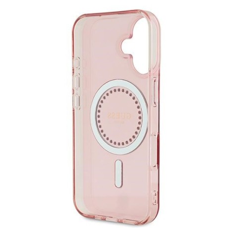 Оригинальный чехол Guess IML Rhinestones MagSafe для iPhone 16 - Pink