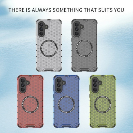 Противоударный чехол Honeycomb Magnetic Ring Shockproof на Samsung Galaxy A56 5G - зеленый