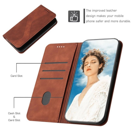 Чехол-книжка Skin Feel S-type для Samsung Galaxy A03/A04E - коричневый