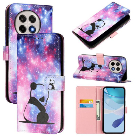 Чохол-книжка Colored Drawing Pattern Plain Weave Leather для OnePlus 13R / Ace 5 / 5 Pro - Panda