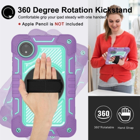Протиударний чохол Acrylic 360 Degree Rotation Holder Leather для Redmi Pad SE 8.7 2024 - Purple + Mint Green
