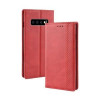Кожаный чехол- книжка Magnetic Buckle Retro Texture на Samsung Galaxy S10/G973-красный