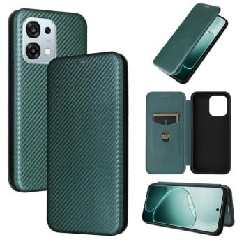 Чехол-книжка Carbon Fiber Texture на OPPO A6 Pro 5G Global — зелёный