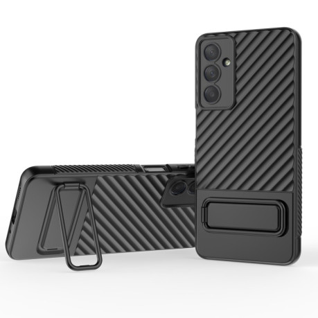 Противоударный чехол Texture Wavy для Samsung Galaxy M54 - черный