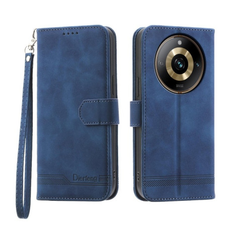 Чехол-книжка Dierfeng Dream Line для Realme 11 Pro 5G/11 Pro+ 5G - синий