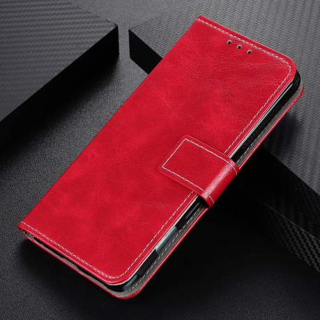 Чехол-книжка Magnetic Retro Crazy Horse Texture на Samsung Galaxy S25 Edge 5G - красный