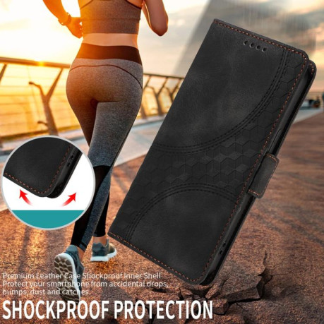 Чехол-книжка Embossed Rhombus Starry Leather для Xiaomi Redmi Note 14 4G 164.84mm - черный