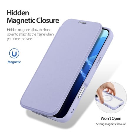 Чохол-книжка DUX Skin X Pro Series Magsafe на iPhone 16 Pro - фіолетовий