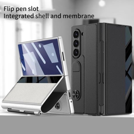 Чохол-книжка GKK Integrated Full Coverage з тримачем для стілуса Pen Slot (Стілус не входить в комплект) на Samsung Galaxy Fold 7 5G - сріблястий