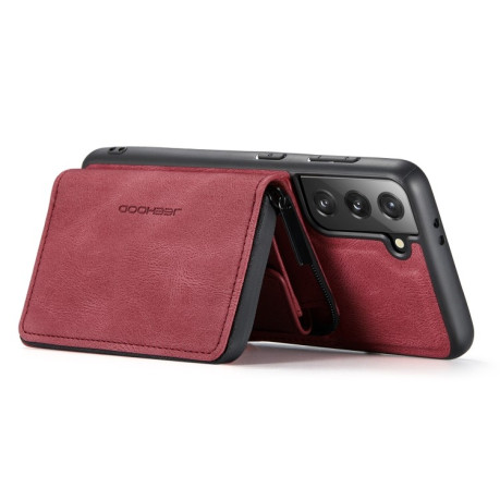 Противоударный чехол JEEHOOD Magnetic Zipper для Samsung Galaxy S22 5G - красный