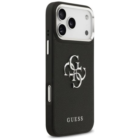 Оригинальный чехол Guess Grained Big 4G Classic Logo на iPhone 17 Pro Max - black
