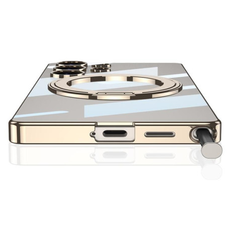 Протиударний чохол GKK PC Phone Case with Magnetic Rotating Holder, No Included Pen для Samsung Galaxy S25 Ultra 5G - сріблястий