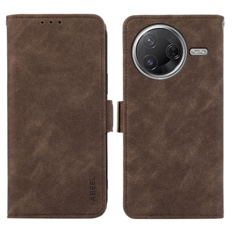 Чехол-книжка ABEEL Frosted Magnetic RFID Leather на Xiaomi Poco F7 Pro / F7 Ultra Global - коричневый