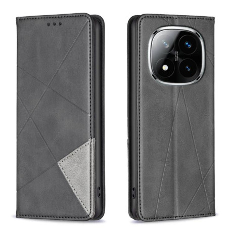Чохол-книжка Rhombus Texture для Xiaomi Redmi Note 14 Pro 4G - чорний