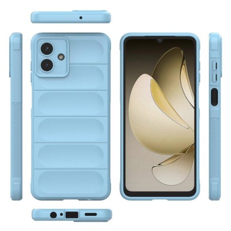 Силиконовый чехол Magic Flannel для Samsung Galaxy A07 4G - голубой