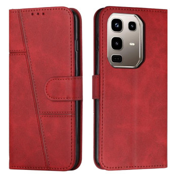 Чохол-книжка з прострочкою та фактурою Calf на Infinix Note 50 4G / 50 Pro 4G - червоний