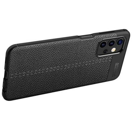 Противоударный чехол Litchi Texture на Samsung Galaxy A32 5G- синий