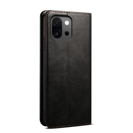 Чехол-книжка Simple Wax Crazy Horse для OnePlus 13T 5G - черный
