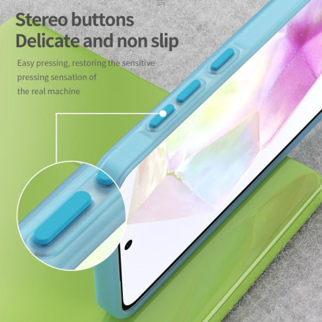 Противоударный чехол Frosted Translucent TPU Hybrid PC для Samsung Galaxy A56 5G - синий