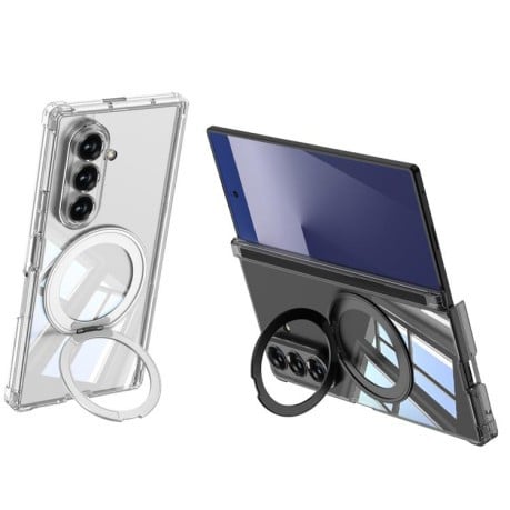 Прозорий чохол з MagSafe посилені кути Airbag з підставкою на Samsung Galaxy Fold7 5G - чорний