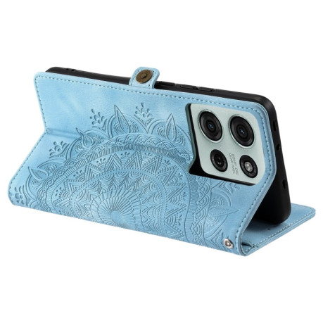 Чехол-книжка Totem Embossed Magnetic Leather для Motorola Moto G75 5G - синий