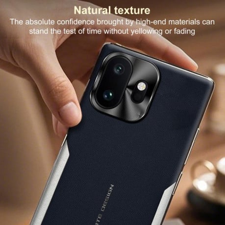 Противоударный чехол Electroplated Frame Sheepskin Texture Morandi Color с кожаной фактурой на OnePlus 15T — красный