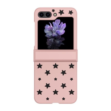 Противоударный чехол Star Pattern Skin Feel для Samsung Galaxy Flip 5 - розовый