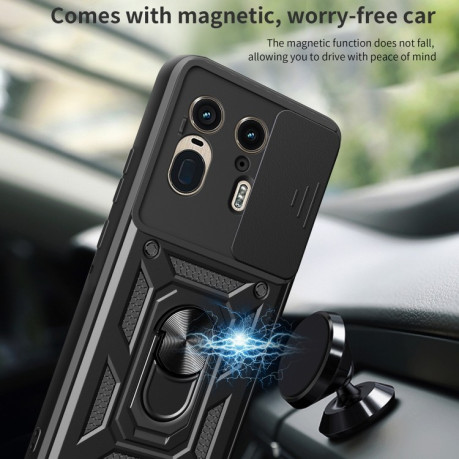 Противоударный чехол Camera Sliding для Motorola Edge 50 Ultra - золотой