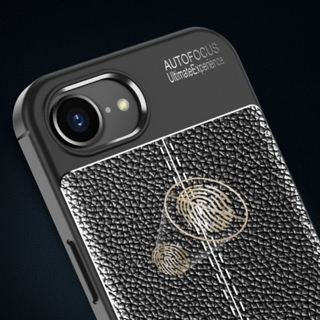 Чохол протиударний Litchi Texture на iPhone 16e - чорний