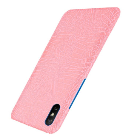 Ударопрочный чехол Crocodile Texture на Xiaomi Redmi 9A - розовый