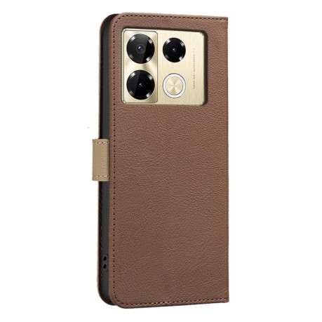 Противоударный чехол Shield Frame Holder MagSafe для Infinix Note 40 Pro / 40 Pro+ - коричневый