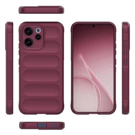 Силиконовый чехол Magic Flannel для OPPO Reno15 F 5G — бордовый