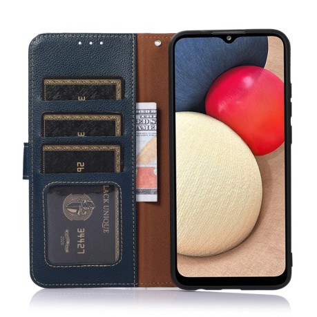 Чехол-книжка KHAZNEH Litchi Texture для OPPO F19 / A74 4G - синий