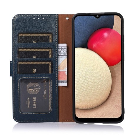 Чехол-книжка KHAZNEH Litchi Texture для OPPO F19 / A74 4G - синий