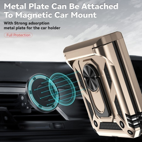 Противоударный чехол Sliding Camshield для Motorola razr 50 - золотой