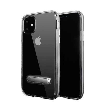 Протиударний чохол-підставка HMC на iPhone 11-прозоро-сірий