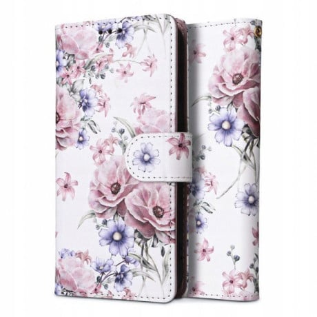 Чохол-книжка Tech-Protect Wallet на Xiaomi Redmi 13C/Poco C65 - pink flowers