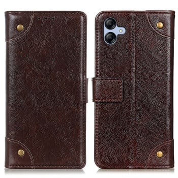 Чохол-книжка Copper Buckle Nappa для Samsung Galaxy A05 - кавовий