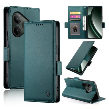 Чохол-книжка Side Buckle Magnetic Frosted Leather для Realme GT 6 Global/ Realme GT 6 4G - зелений