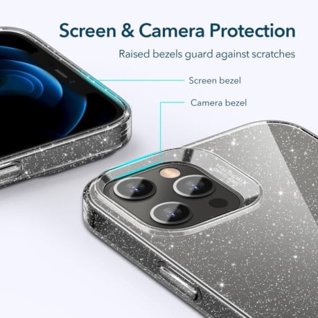 Протиударний силіконовий чохол ESR Shimmer Series для iPhone 12 Pro Max - прозорий