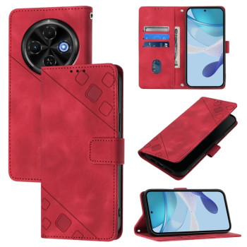 Чехол-книжка Skin-feel Embossed на Tecno Spark 30C 5G / Pop 9 5G — красный