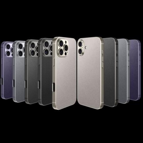 Противоударный чехол GKK Metal Paint Skin Feel Leather для iPhone 16 Pro Max - фиолетовый